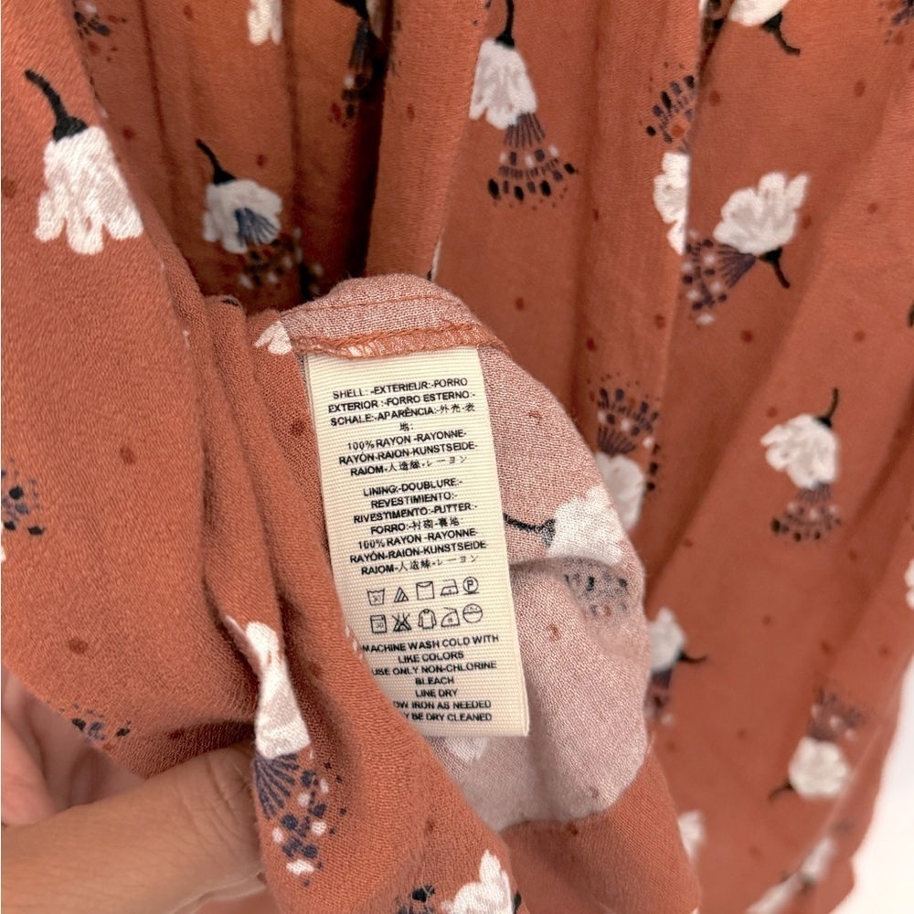nwt Free People Printed Bohemian Tegan Mini Dress in Rust Floral size 4 Small - Picture 6 of 7
